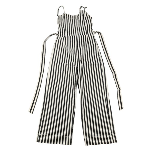 RACHEL Rachel Roy Pants - Rachel Rachel Roy Jumpsuit Womens 2 Black Striped Tie Waist Square Neck Wide Leg